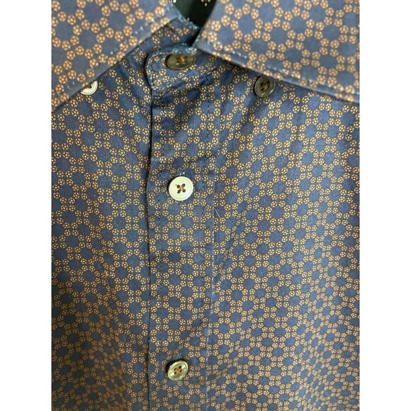Ted Baker London Men's Size 4 Navy Button-Up Shirt Made In Portugal 100% Cotton - Picture 7 of 15